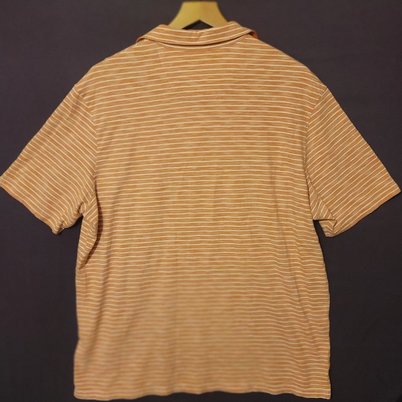 Daniel Cremieux Orange and White Striped Polo Shirt - Picture 3 of 3